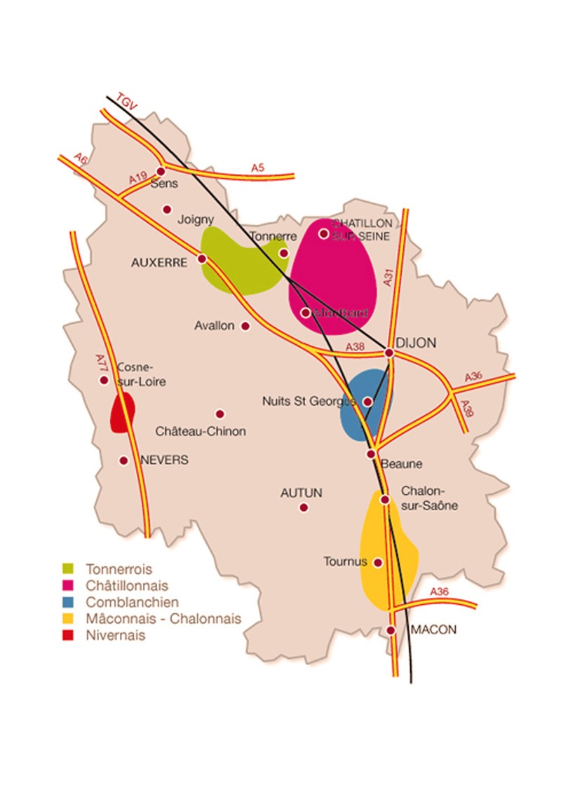 Les lieux d’extraction de la pierre de Bourgogne